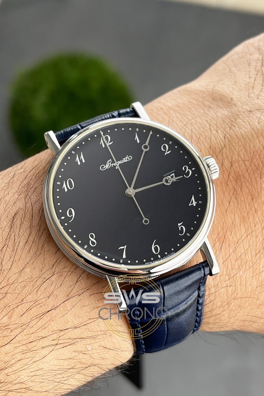 Breguet Classique Black Dial Black Leather Strap Super Clone Watch