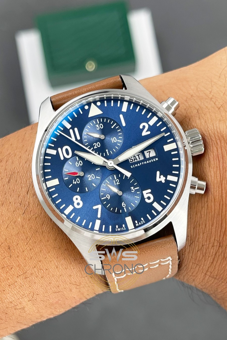 IWC Pilot s Chronograph IW377714 Racing Blue Super Clone Watch