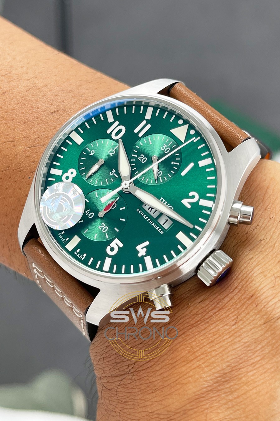 IWC Pilot s Chronograph IW377726 Racing Green Swis Clone Watch